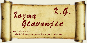 Kozma Glavonjić vizit kartica